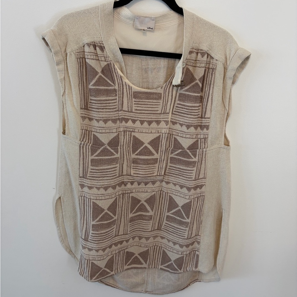 Wilfred Beige Patterned Sleeveless Knit Tank